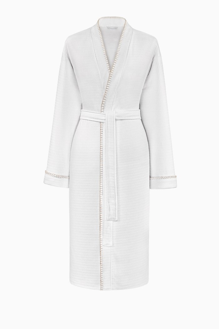 Susan Textured Bathrobe, White