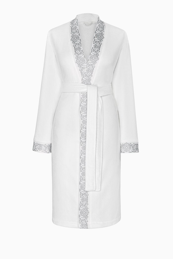 

Olympia Embroidered Bathrobe, White