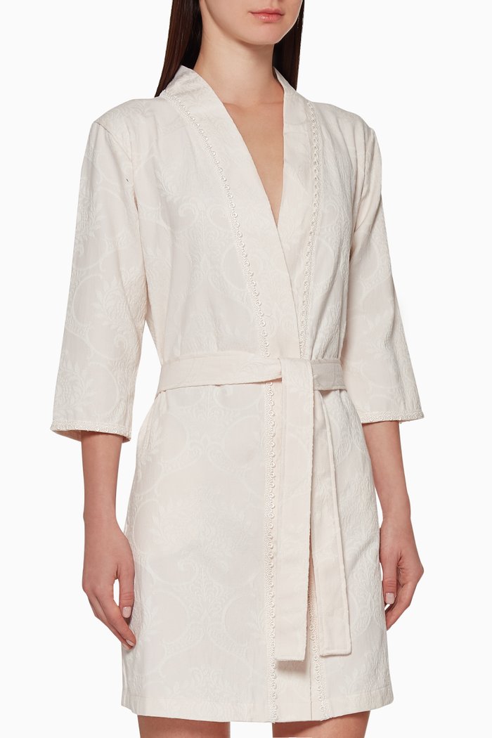 

Doris Floral Jacquard Bathrobe, Pink