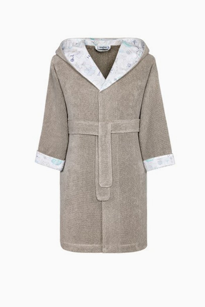 

Riley Owl-Print Bathrobe, Neutral