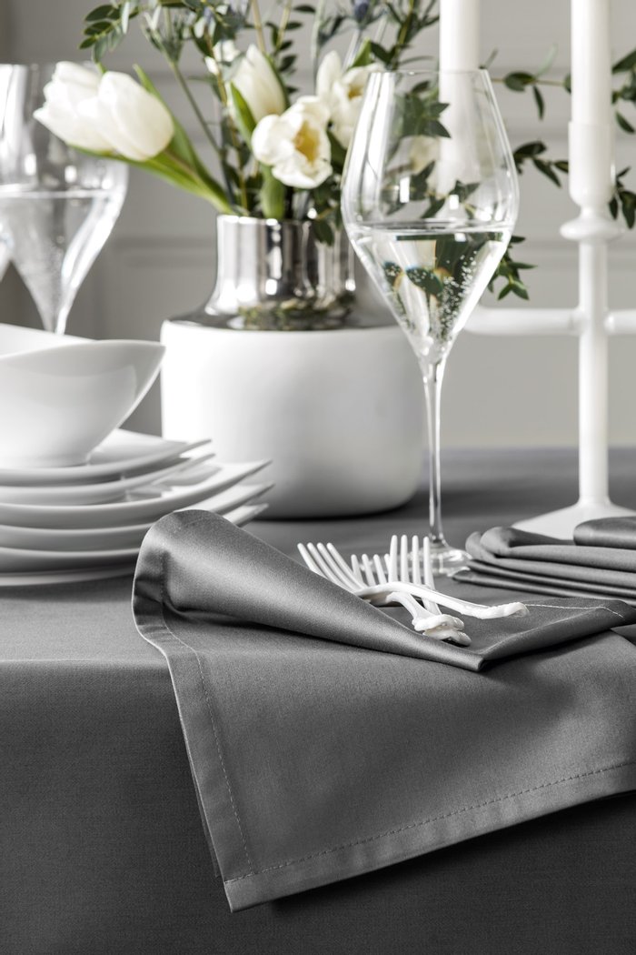 

Lidia Table Linen Set, Six Napkins, Grey