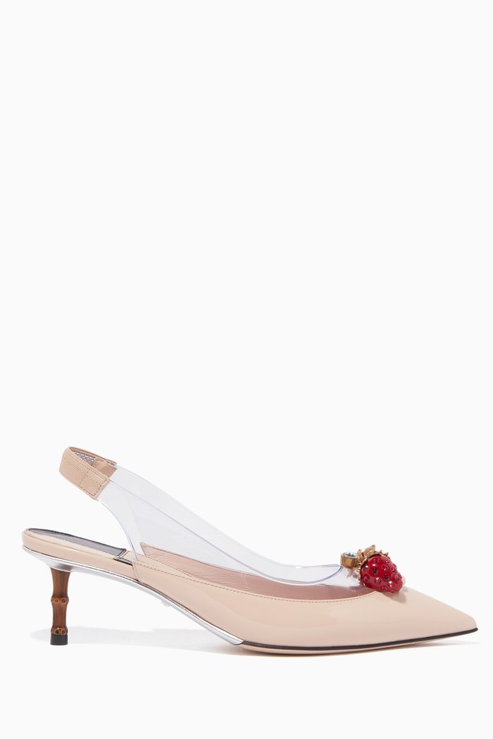 

Eleonor Patent Leather & Plexi Slingback Pumps, Neutral