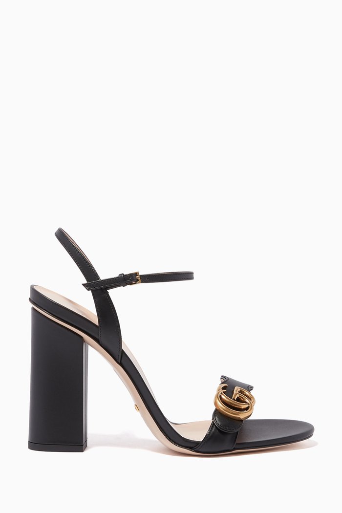 

Marmont Leather Sandals, Black