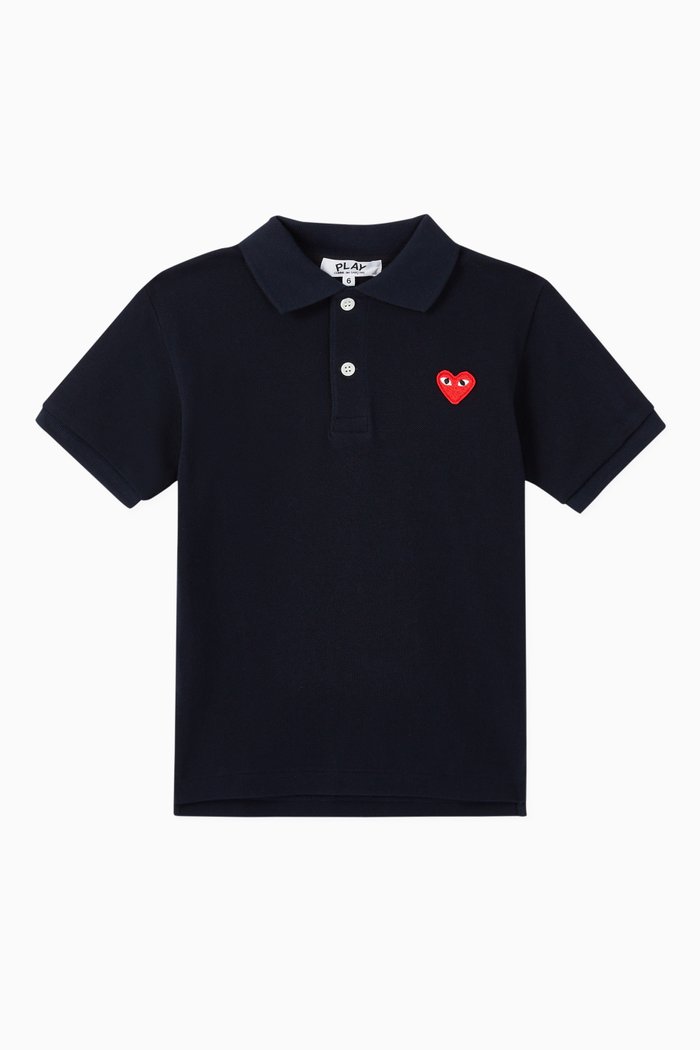 Logo Appliqué Cotton Piqué Polo, Blue