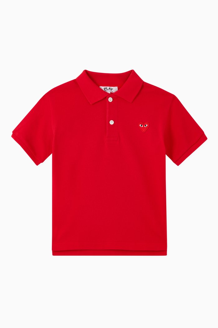 

Heart Polo Shirt in Cotton, Red