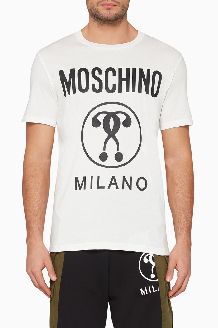

Double Question Mark Cotton T-Shirt, White