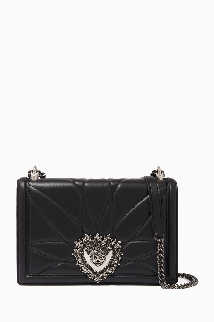 

Devotion Large Quilted Nappa Leather Bag, Black