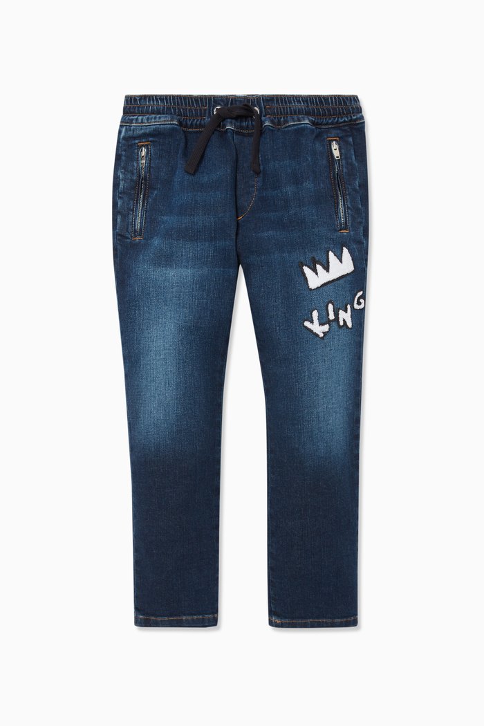 

DG Crown Stretch Denim Jeans, Blue