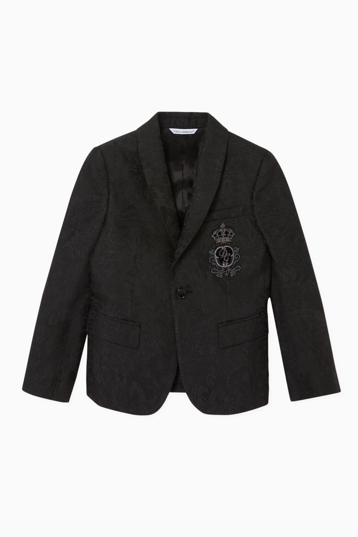 

Floral Jacquard Blazer, Black
