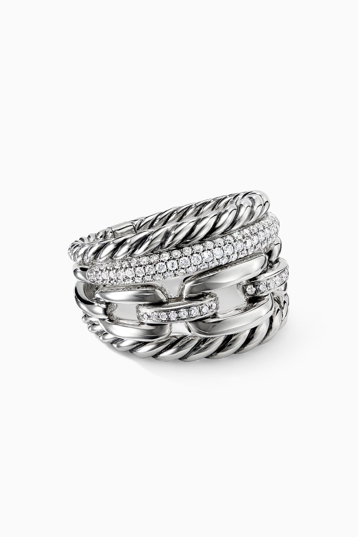 

Wellesley Link™ Four-Row Diamond Ring in Sterling Silver