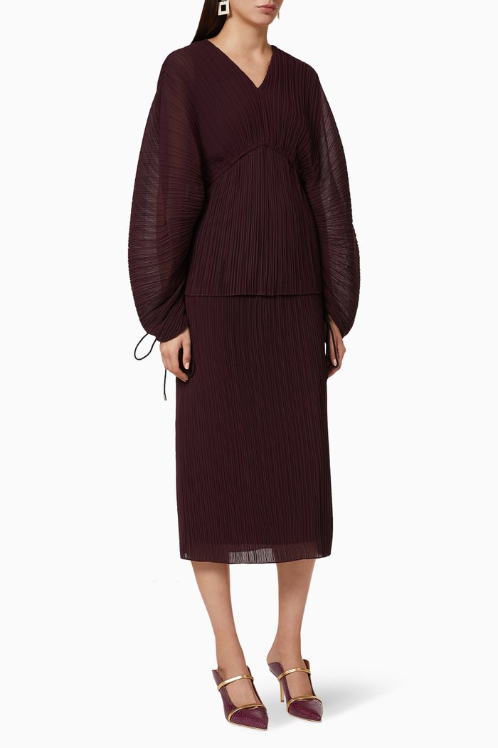 

Pleated Midi Dress, Purple