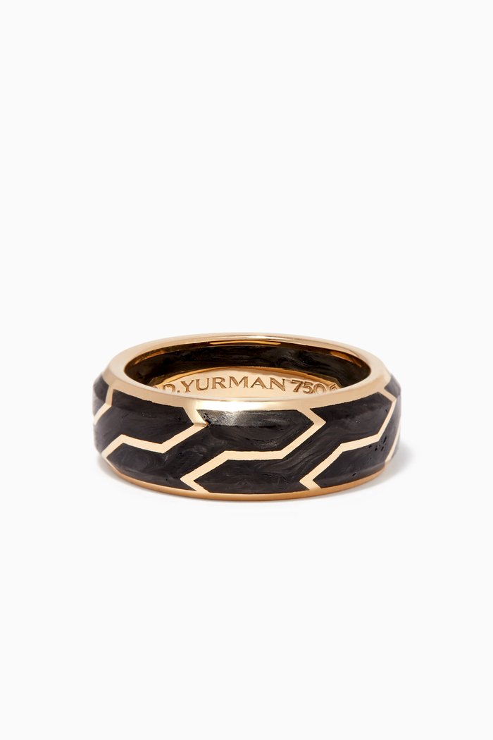 

Forged Carbon & Gold Band Ring, Black