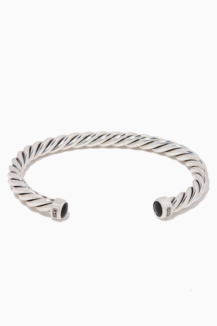 

Cable Classic Black Diamonds Cuff Bracelet, Silver