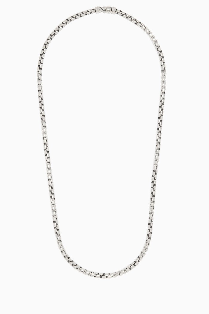 

Large Box Chain Silver Necklace