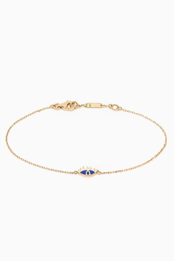 

Eye Lapis Enamel Gold Bracelet, Yellow