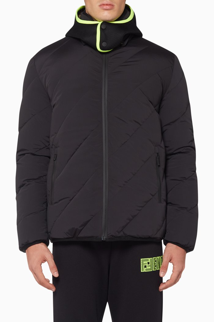 

Logo-Print Reversible Padded Down Jacket, Black