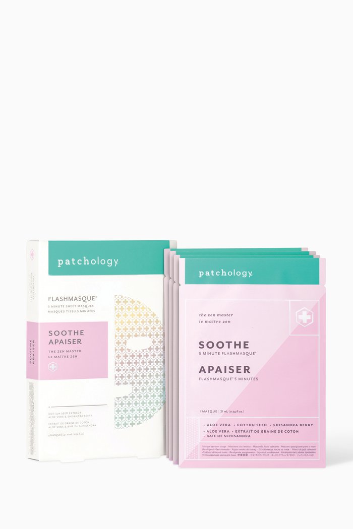 

FlashMasque Soothe Sheet Mask, Set of 4, Multicolour