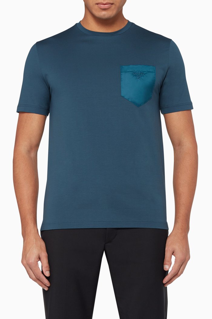 

Logo Embroidered Pocket T-Shirt, Blue
