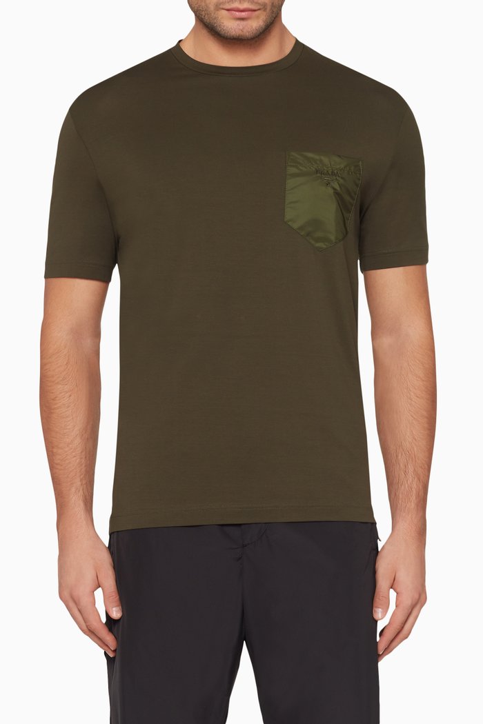 Logo Embroidered Pocket T-Shirt, Green