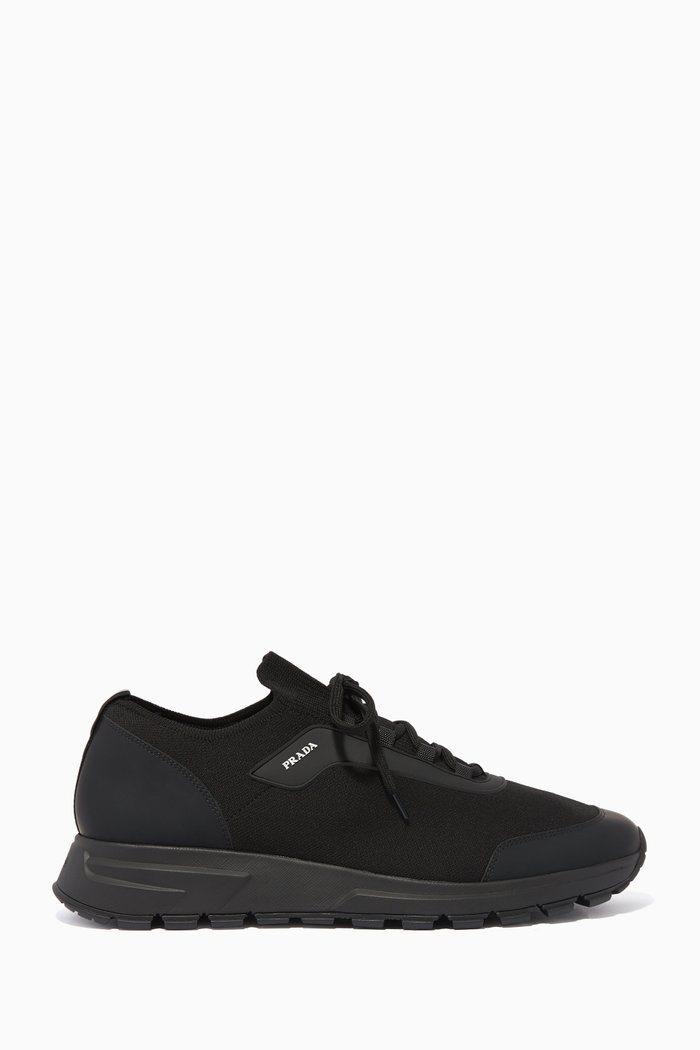 Prax 01 Knitted Mesh Sneakers, Black