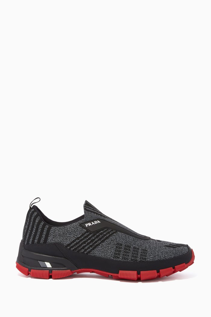 

Crossection Knit Pull-on Sneakers, Grey