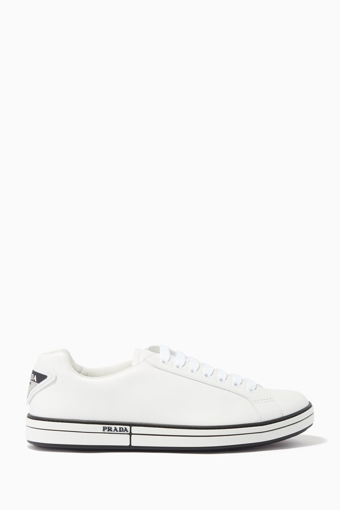 

Badge Logo Leather Sneakers, White