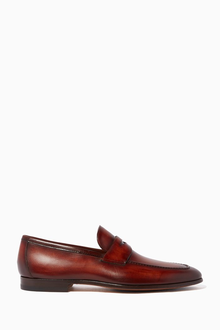 

Diezma Leather Penny Loafers, Brown