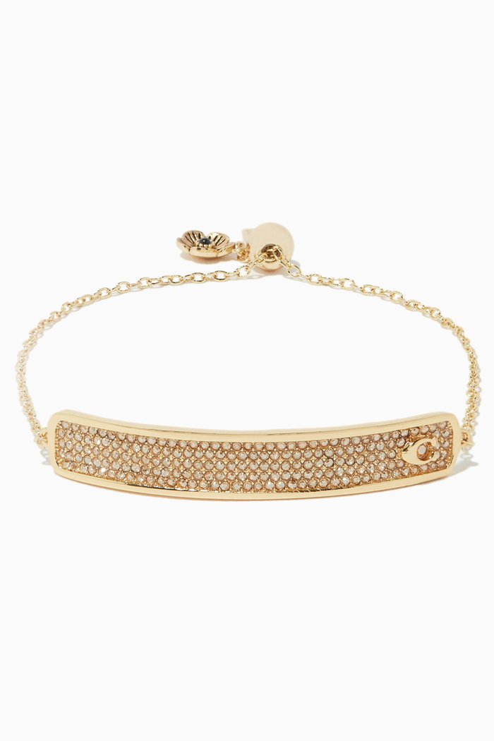Pavé Bar Slider Bracelet, Gold