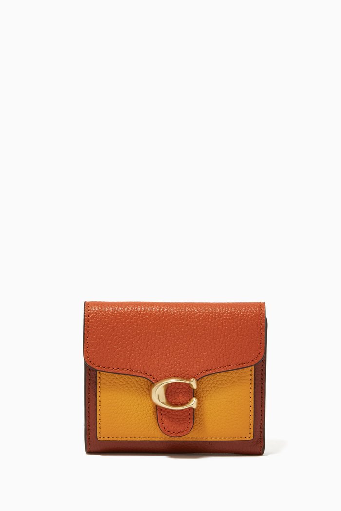 

Tabby Small Wallet in Colour Block Pebble Leather, Multicolour