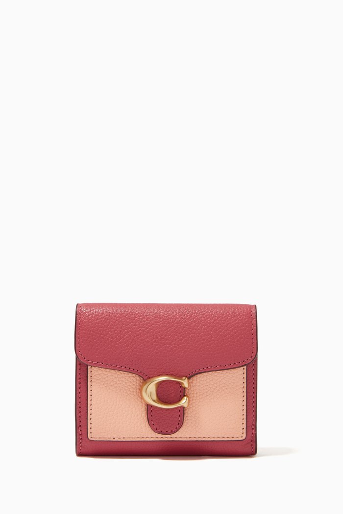 

Tabby Small Wallet in Colour Block Pebble Leather, Red