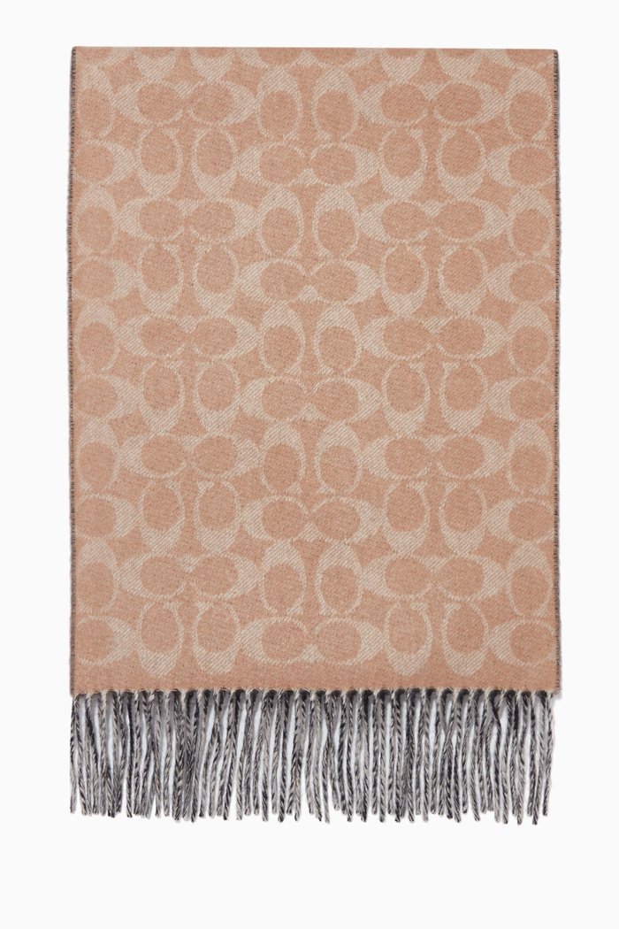 

Reversible Signature Cashmere Scarf, Black