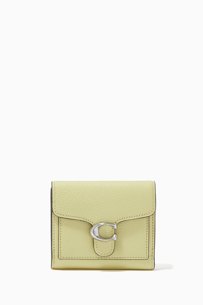 

Tabby Small Wallet in Pebble Leather, Yellow