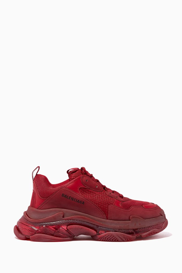 

Triple S Clear Sole Sneakers, Red