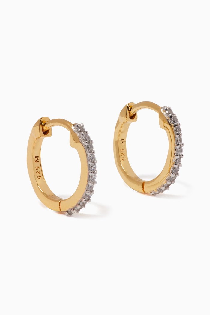 

Gold Vermeil Pavé Huggie Hoops