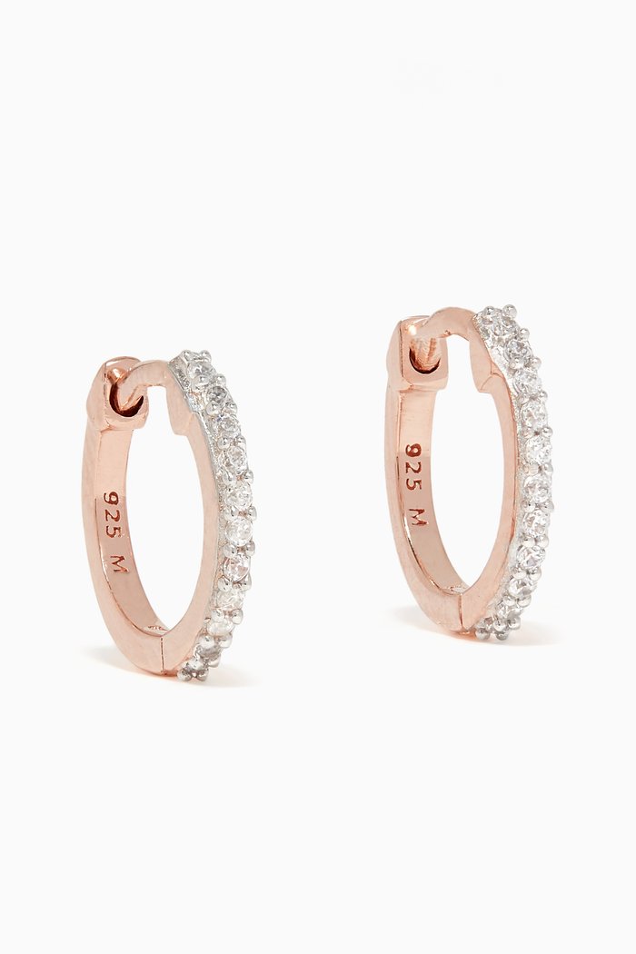 

Rose Gold Vermeil Pavé Huggie Hoops