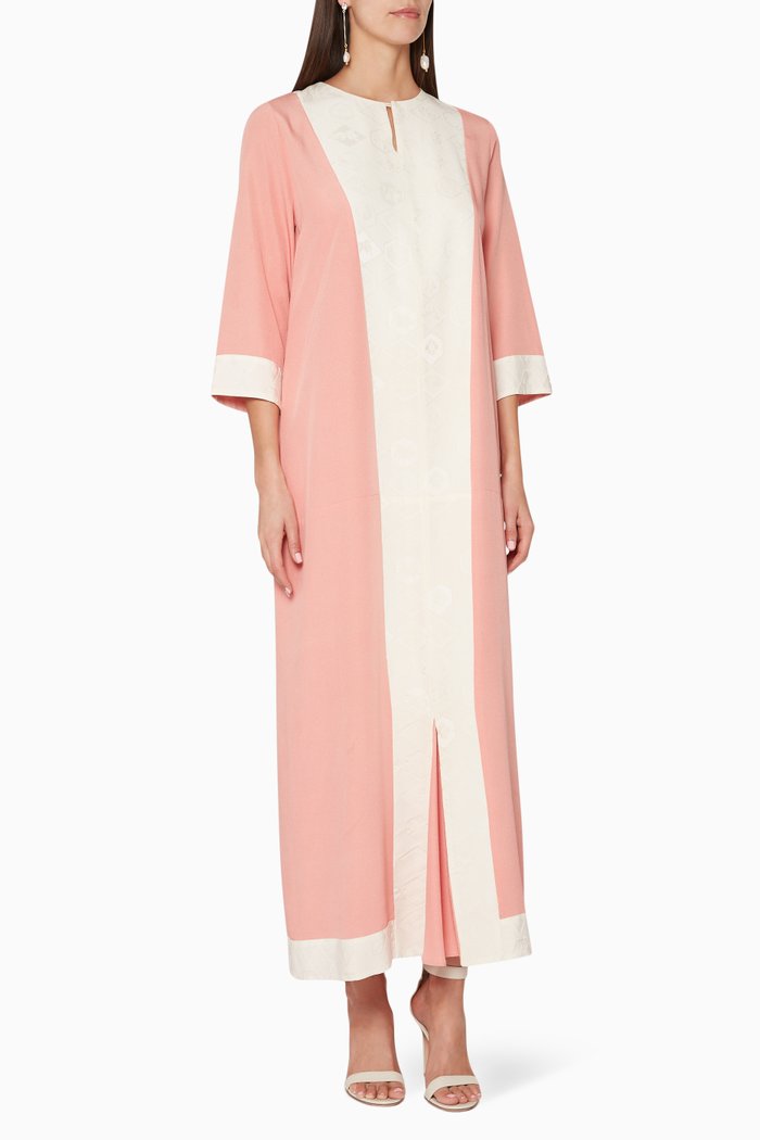 Contrast Panelled Kaftan, Pink