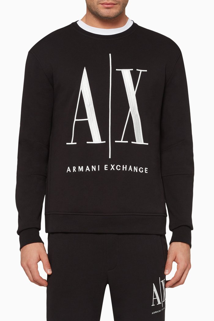 

Icon Logo Print Sweatshirt, Black