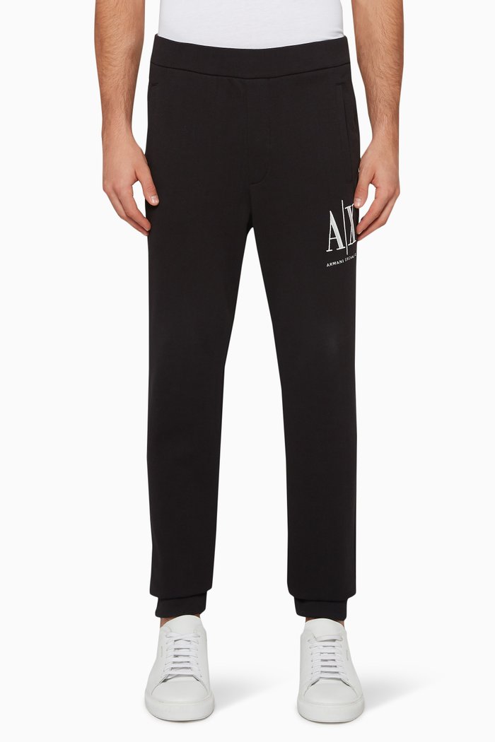 

Embroidered Logo Track Pants, Black