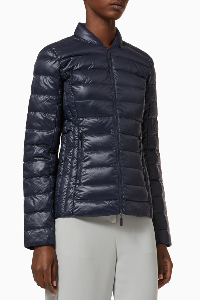 

Quilted Puffer Down Jacket in Nylon, Blue