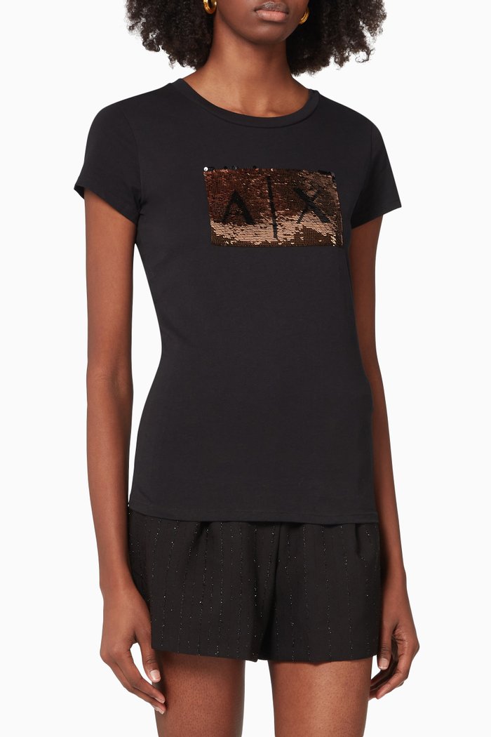 Slim Fit T-Shirt in Cotton Jersey, Black