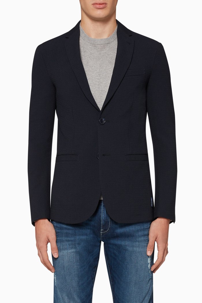 

G43 Stretch Viscose-Blend Blazer, Blue