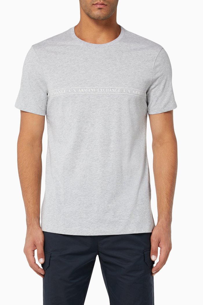 

A|X Stripe Cotton T-Shirt, Grey