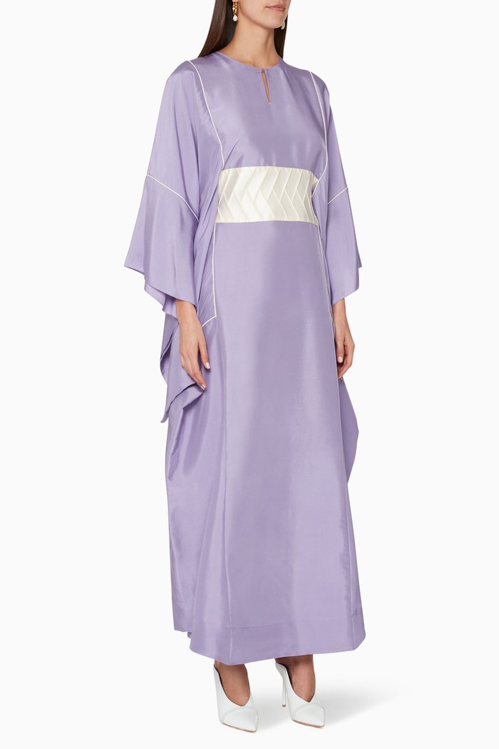 

Contrast-Trimmed Obi Kaftan, Purple