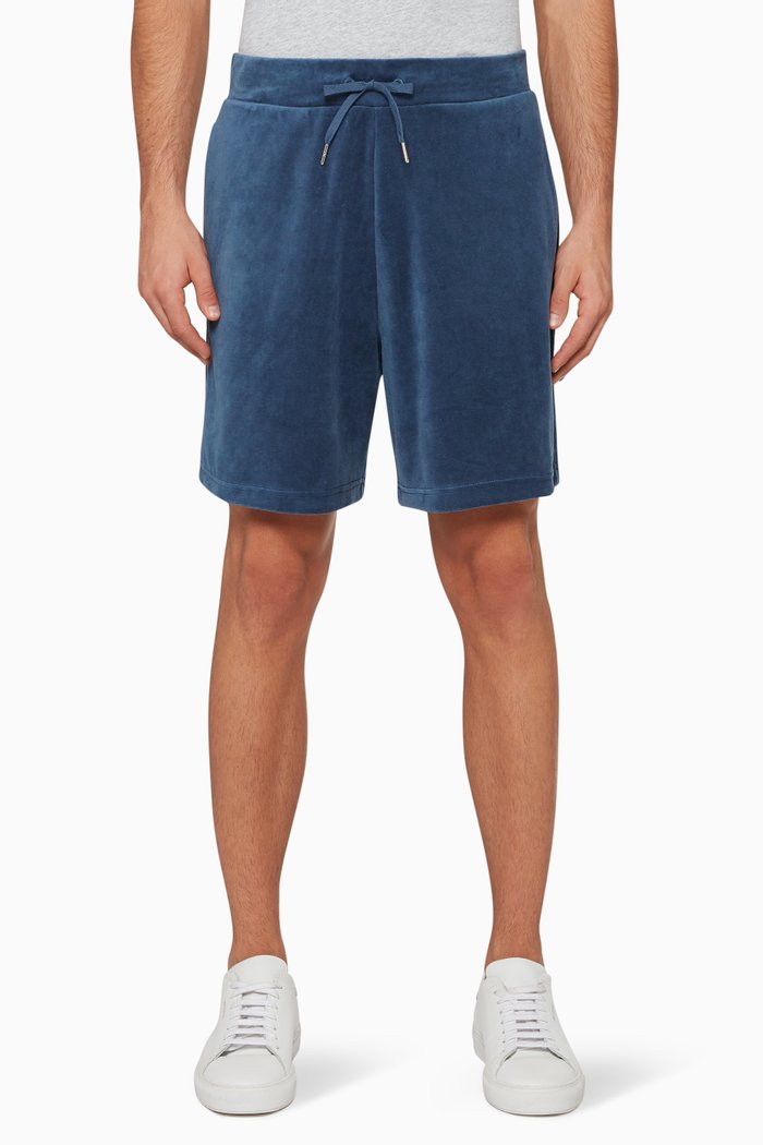 

Contrast-Trimmed Logo Shorts, Blue