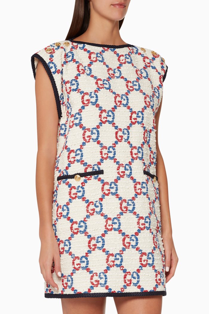 

GG Sylvie Tweed Dress, White