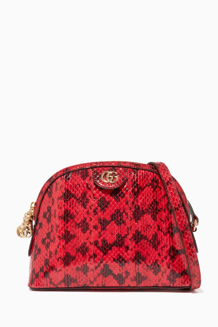 

Ophidia Small Snakeskin Shoulder Bag, Red