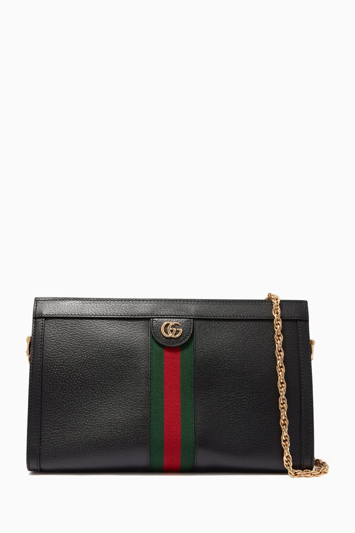 

Medium Ophidia Shoulder Bag, Black