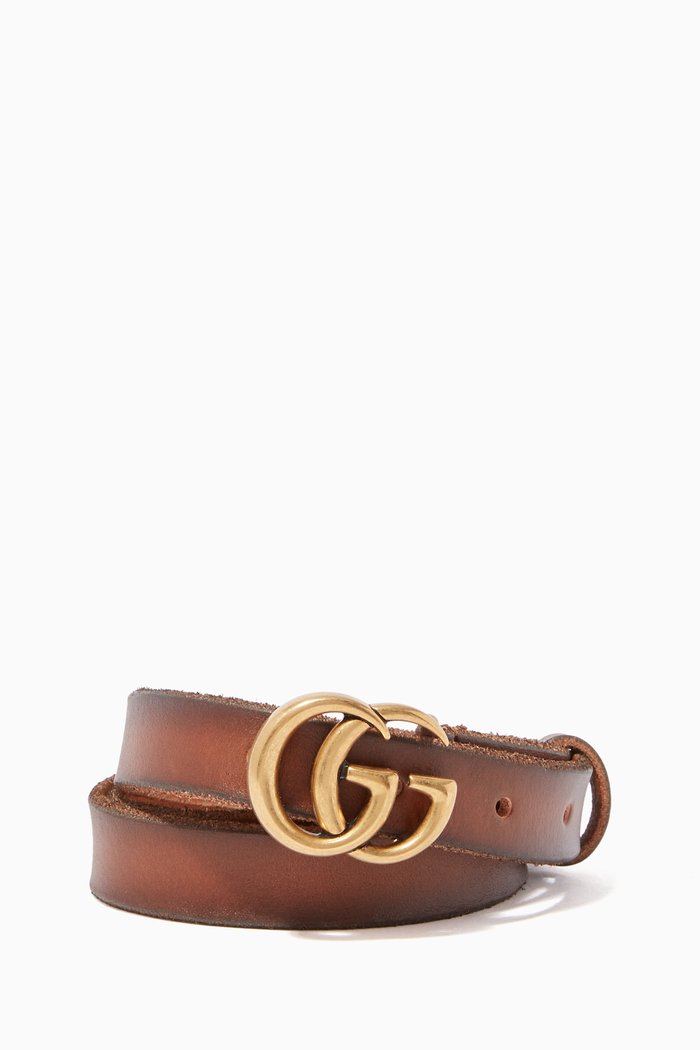 

GG Marmont Slim Belt, Brown