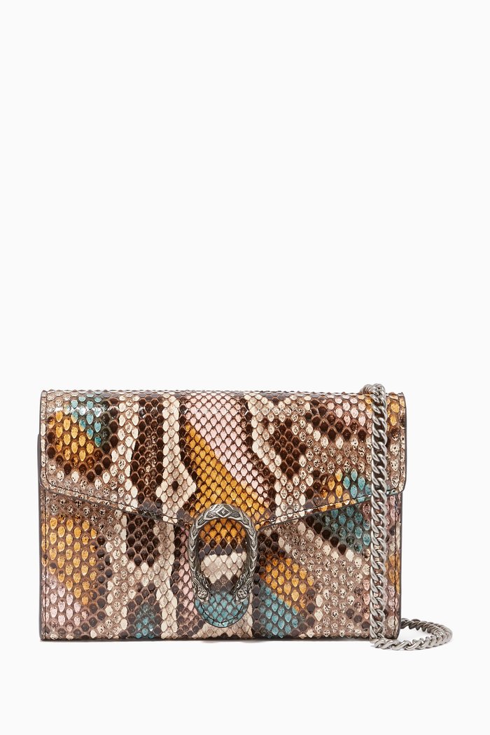 

Dionysus Python Leather Chain Wallet, Neutral