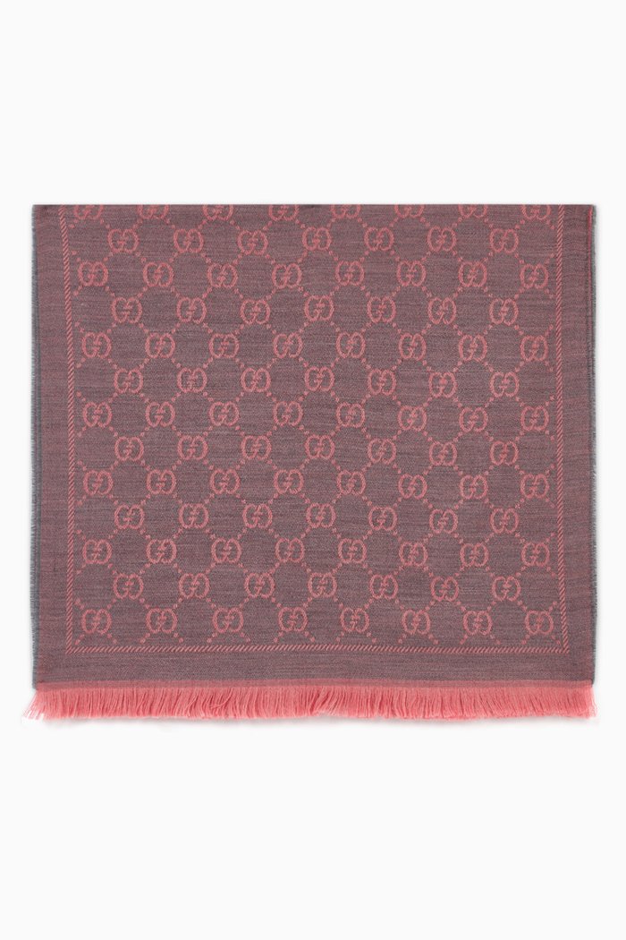 

Scarf in GG Wool Jacquard, Pink